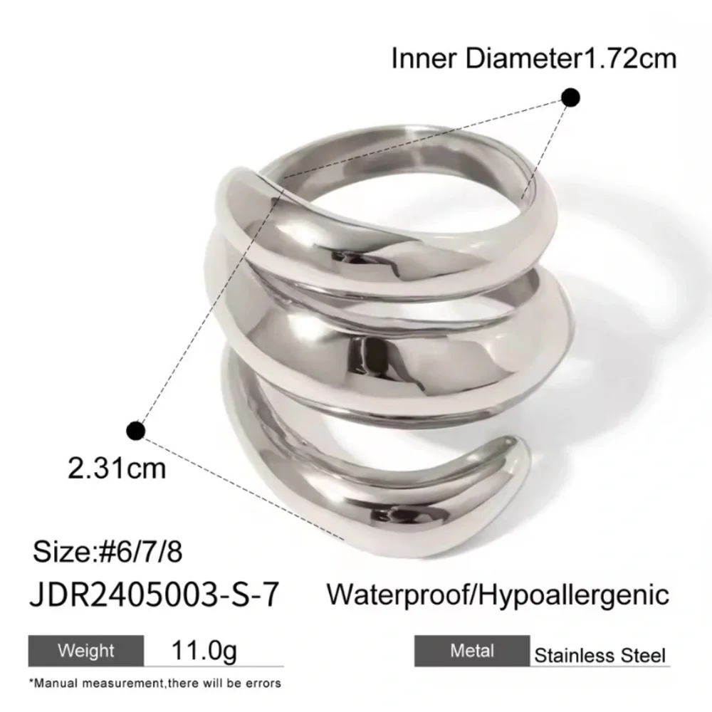Silver Plated Geometric Ring, Creative, Design, Unique, Tre…